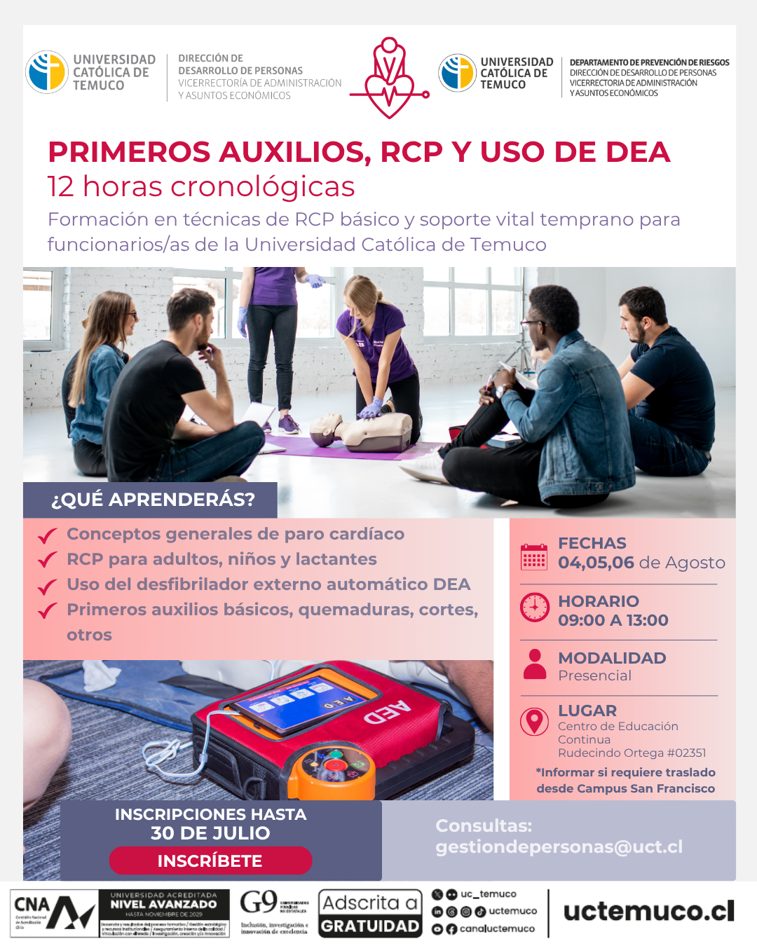 RCP y uso de DEA – DDPER UCT